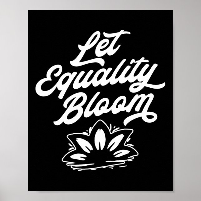 Let Equality Bloom Retro Lotus Flower Pride Graphi Poster (Front)