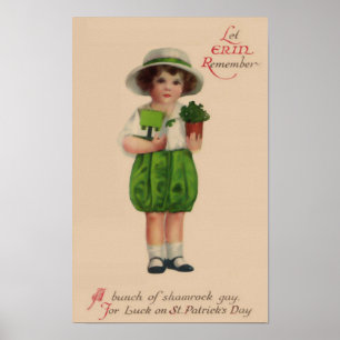 Let Erin Remember Vintage St. Patrick's Day Poster