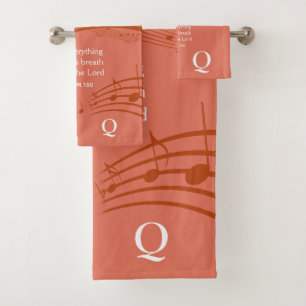 LET EVERYTHING THAT HAS BREATH Music Monogram Bath Towel Set