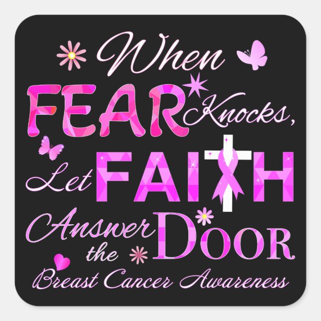Let FAITH Answer the Door Square Sticker (Front)