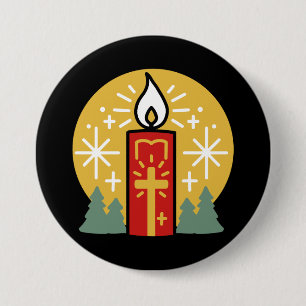 Let Faith Be Your Brightest Star Candle Art 7.5 Cm Round Badge
