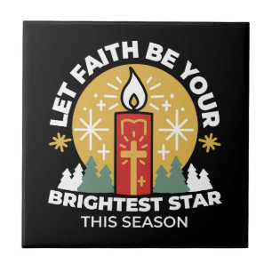 Let Faith Be Your Brightest Star Candle Art Ceramic Tile
