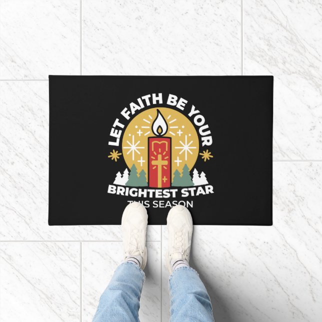Let Faith Be Your Brightest Star Candle Art Doormat (Indoor)