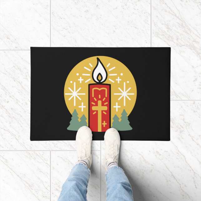 Let Faith Be Your Brightest Star Candle Art Doormat (Indoor)