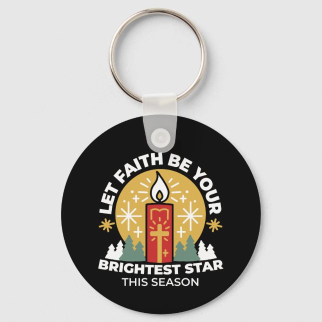 Let Faith Be Your Brightest Star Candle Art Key Ring (Front)