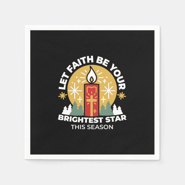 Let Faith Be Your Brightest Star Candle Art Napkin (Front)