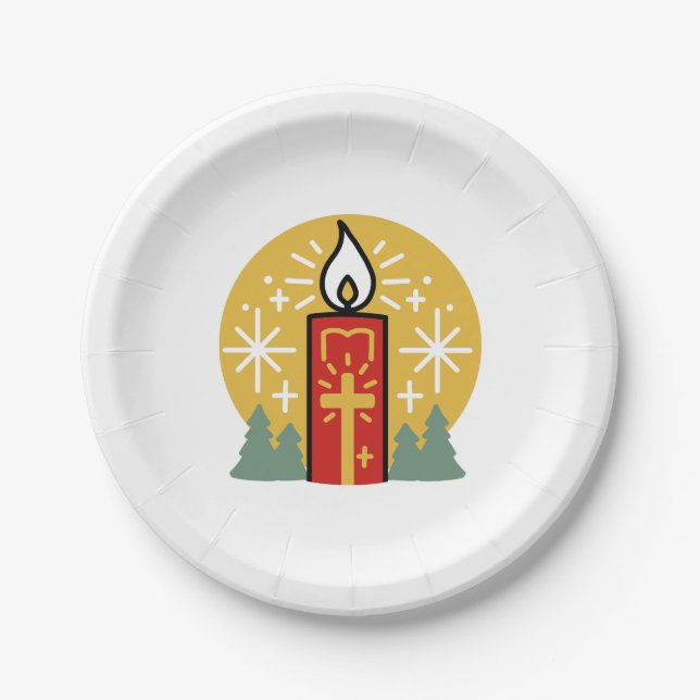 Let Faith Be Your Brightest Star Candle Art Paper Plate (Front)