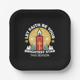 Let Faith Be Your Brightest Star Candle Art Paper Plate