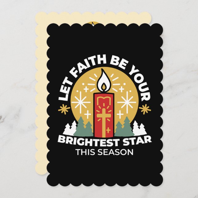 Let Faith Be Your Brightest Star Candle Art Thank You Card (Front/Back)