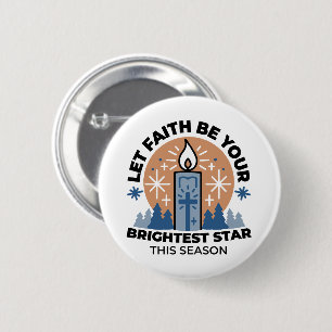 Let Faith Shine Bright: Winter Theme 6 Cm Round Badge