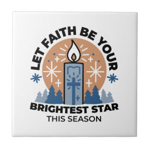 Let Faith Shine Bright: Winter Theme Ceramic Tile
