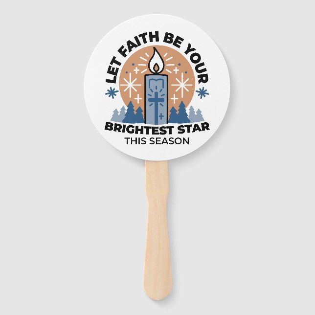 Let Faith Shine Bright: Winter Theme Hand Fan (Front)