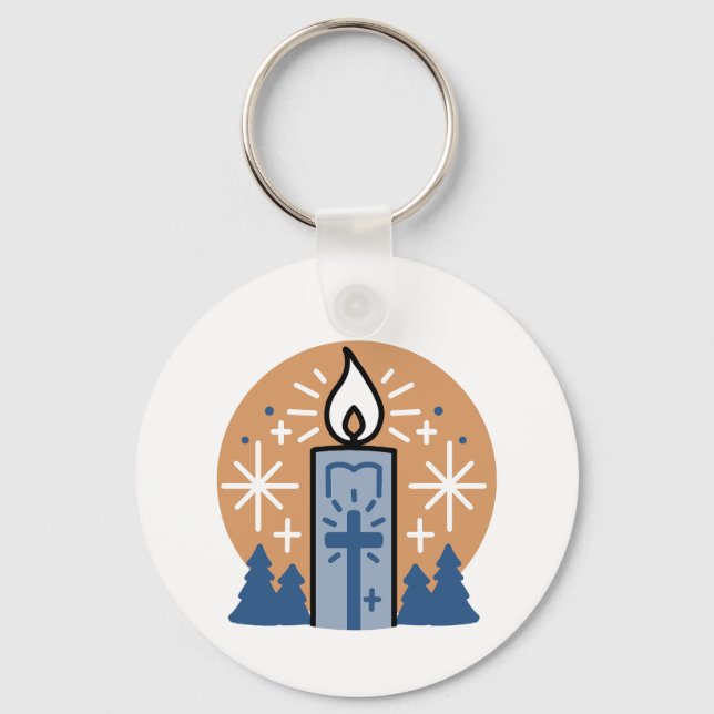 Let Faith Shine Bright: Winter Theme Key Ring (Front)