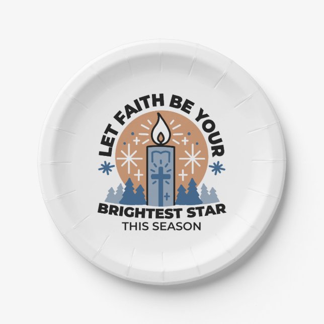 Let Faith Shine Bright: Winter Theme Paper Plate (Front)