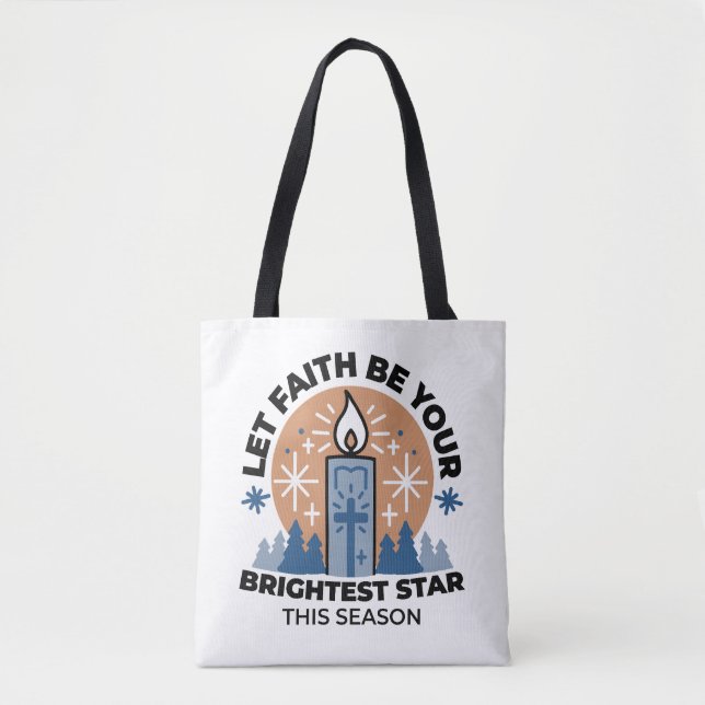 Let Faith Shine Bright: Winter Theme Tote Bag (Front)