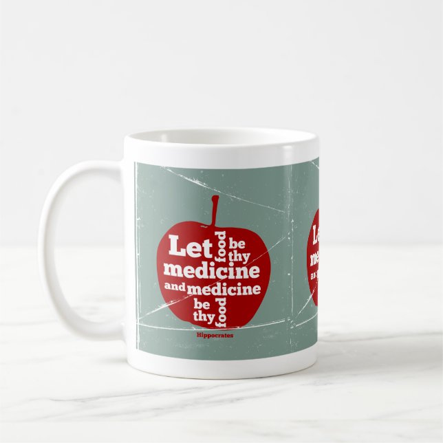 Let food be by medicine Hippocrates quote Coffee Mug (Left)