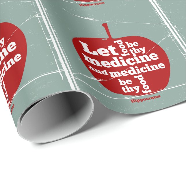 Let food be by medicine Hippocrates quote Wrapping Paper (Roll Corner)