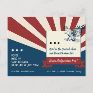 "Let Freedom Ignite the Night! 4th of July Invitation Postcard