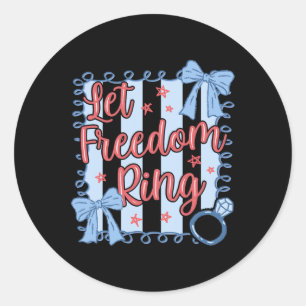 Let Freedom Ring 4th Of July Retro American Bride  Classic Round Sticker