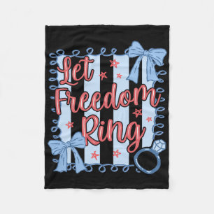 Let Freedom Ring 4th Of July Retro American Bride  Fleece Blanket