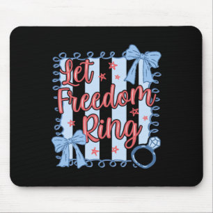 Let Freedom Ring 4th Of July Retro American Bride Mouse Pad