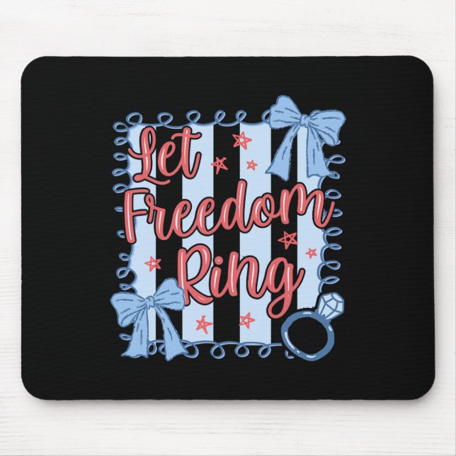 Let Freedom Ring 4th Of July Retro American Bride  Mouse Pad (Front)