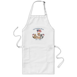 Let Freedom Ring Forest Animals Patriotic Barbecue Long Apron
