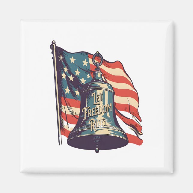 Let Freedom Ring Funny Sloth Magnet (Front)