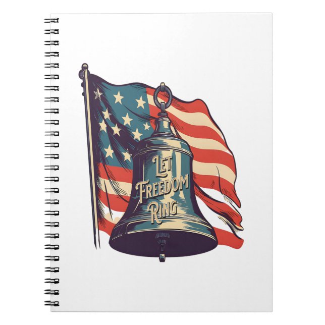 Let Freedom Ring Funny Sloth Notebook (Front)