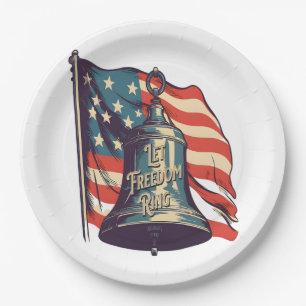 Let Freedom Ring Funny Sloth Paper Plate