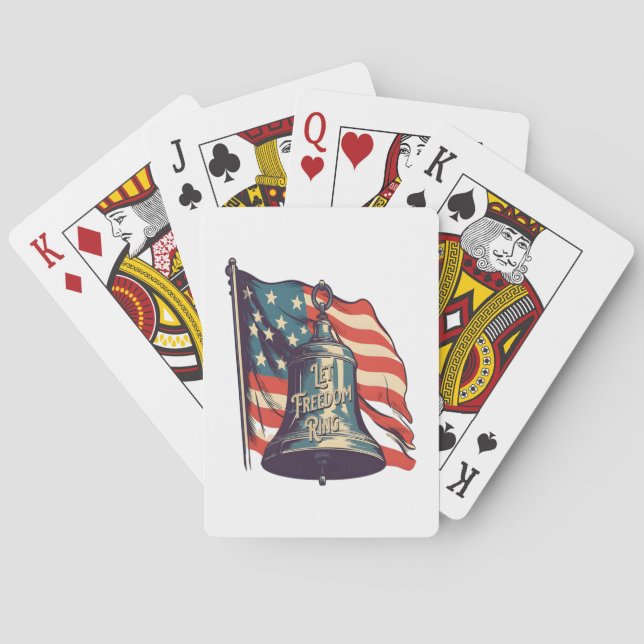 Let Freedom Ring Funny Sloth Playing Cards (Back)