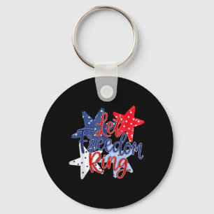 Let Freedom Ring Independence Day Cute Girly 4th Key Ring
