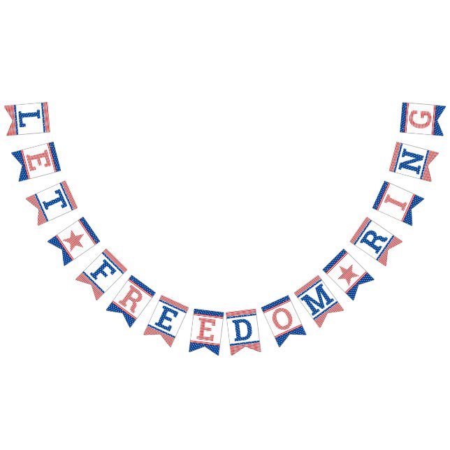 Let Freedom Ring July 4th Red White Blue Bunting (All)