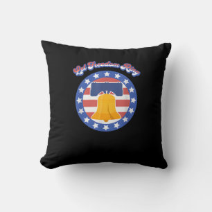 Let Freedom Ring July 4th Saying American Flag Cushion