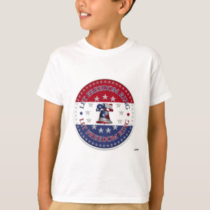 Let Freedom Ring Liberty Bell 13 & 50 Stars round T-Shirt