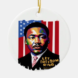 Let Freedom Ring, MLK Quote, Black History Ceramic Ornament
