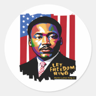 Let Freedom Ring, MLK Quote, Black History Classic Round Sticker
