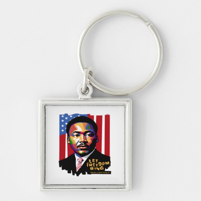 Let Freedom Ring, MLK Quote, Black History Key Ring (Front)