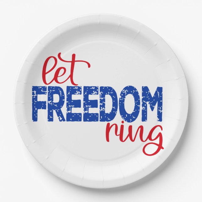 Let Freedom Ring Paper Plate (Front)
