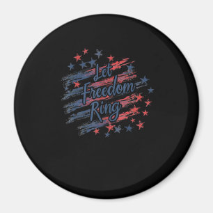 Let Freedom Ring Patriotic 4th of July Stars Strip Magnet