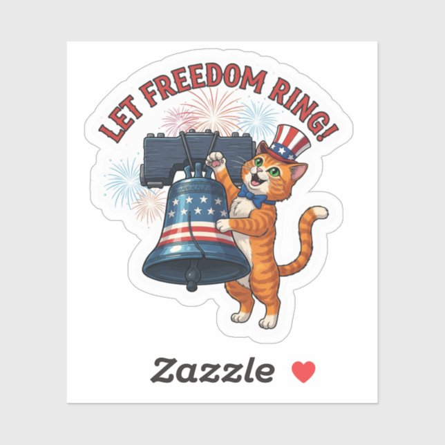 Let Freedom Ring! – Patriotic Cat  (Sheet)