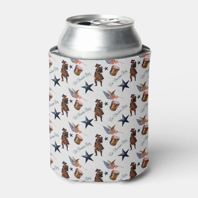Let Freedom Ring Patriotic Pattern Can Cooler (Can Front)