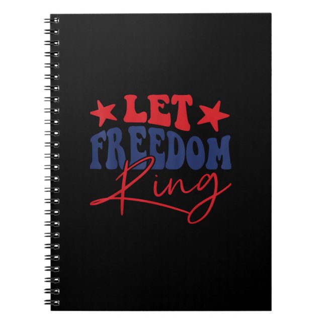Let Freedom Ring Retro Vintage Notebook (Front)