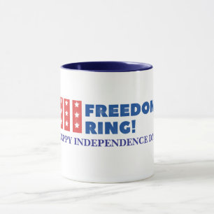 "Let Freedom Ring" Stars Patriotic Custom Mug