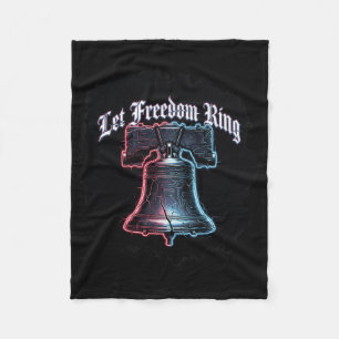Let Freedom Ring Usa 250th Anniversary Glitch Libe Fleece Blanket