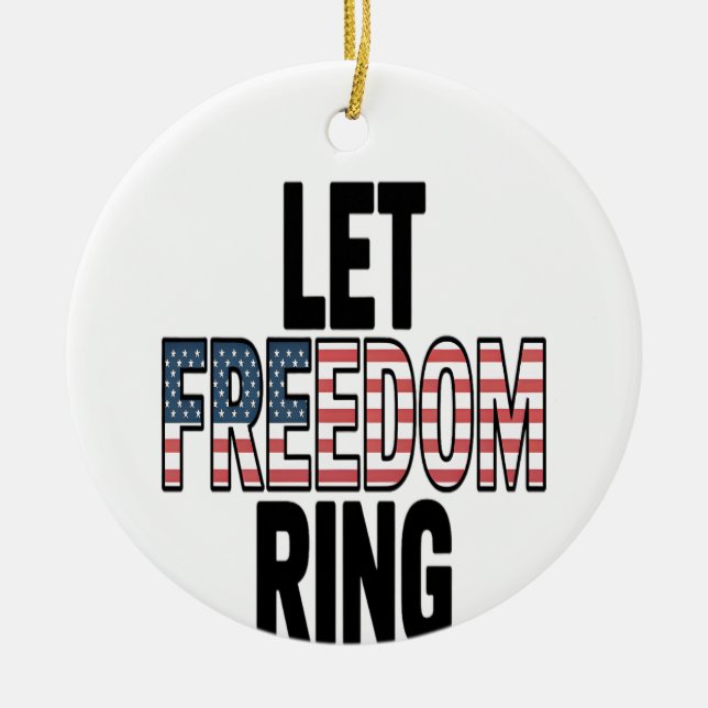 Let Freedom Ring Viral Sloth Ceramic Ornament (Front)