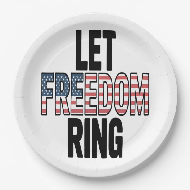 Let Freedom Ring Viral Sloth Paper Plate (Front)