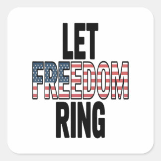 Let Freedom Ring Viral Sloth Square Sticker
