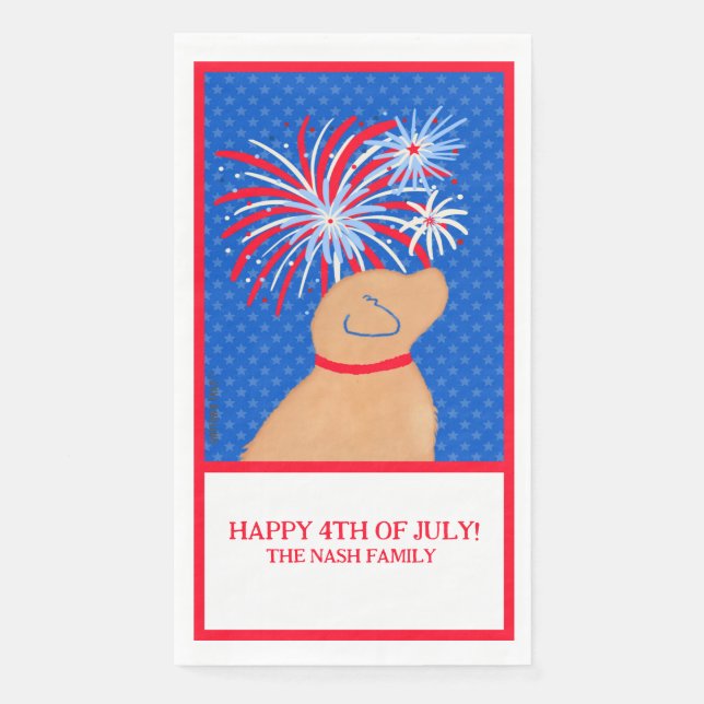 Let Freedom Ring Yellow Dog Cloth Guest Towel Napkin (Front)