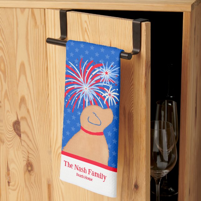 Let Freedom Ring Yellow Dog Kitchen Towel (Thirds Fold)